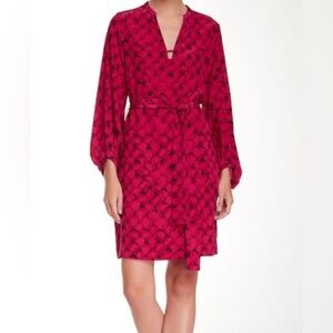 Diane Von Furstenberg tanyana clean Dress alligator pink dahlia 100%silk NO BELT